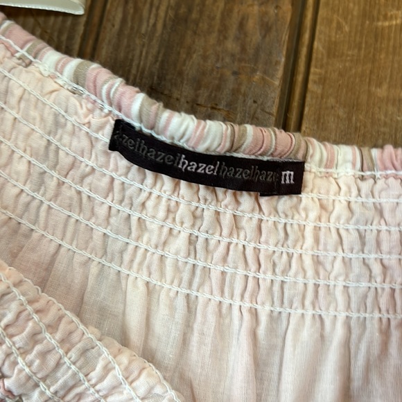 Hazel Anthropologie cotton scarf style embroidered skirt smocking - Picture 5 of 8